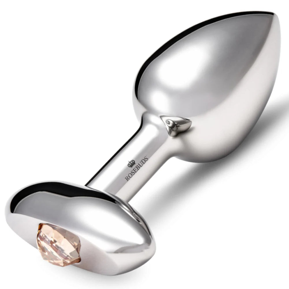 Rosebuds Stainless Steel Butt Plug Medium T Bar Pleasure Chest Rosebuds Stainless Steel Butt Plug Medium T Bar Pleasure Chest