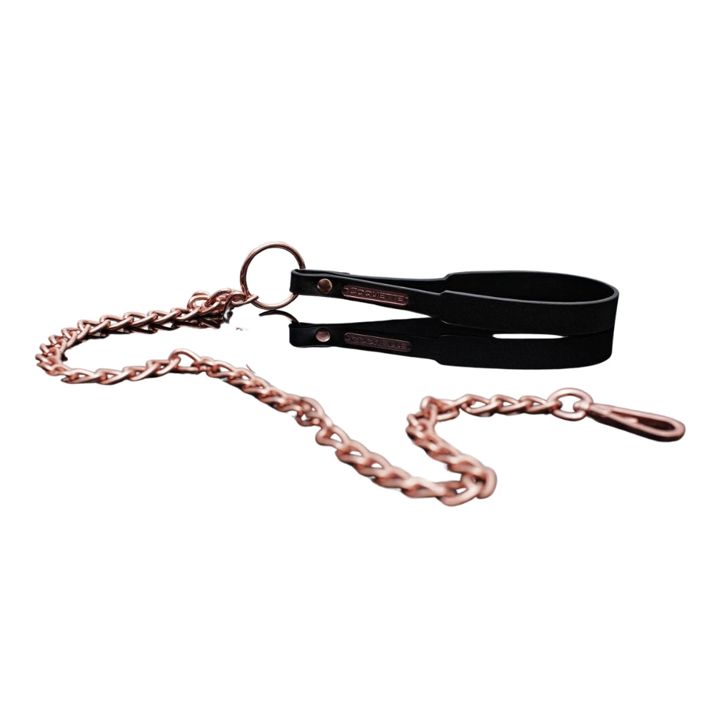 Coquette Vegan Leather Chain Leash - Black