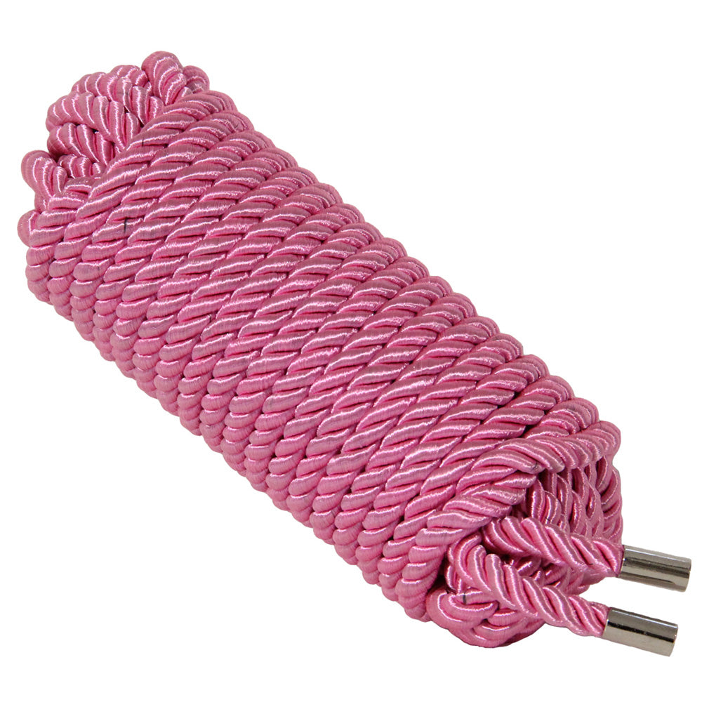 Love In Leather Satin Bondage Rope 10 Metre - Light Pink