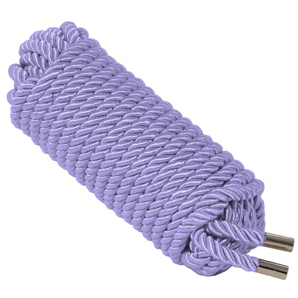 Love In Leather Satin Bondage Rope 10 Metre - Lilac