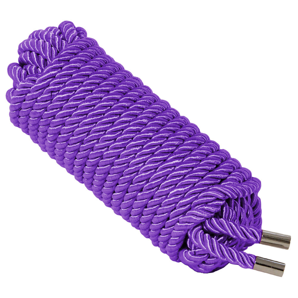 Love In Leather Satin Bondage Rope 10 Metre - Purple