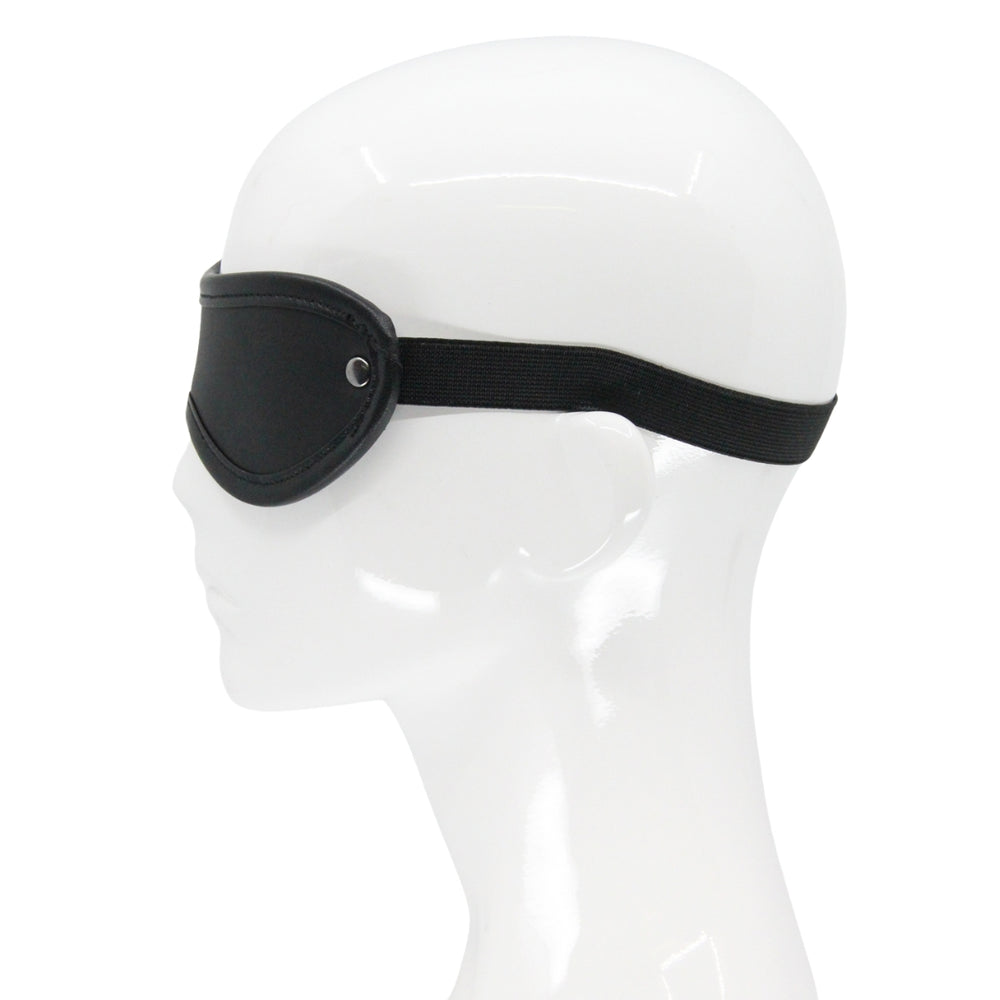 Love In Leather Premium Leather Blindfold Pewter Hardware 048