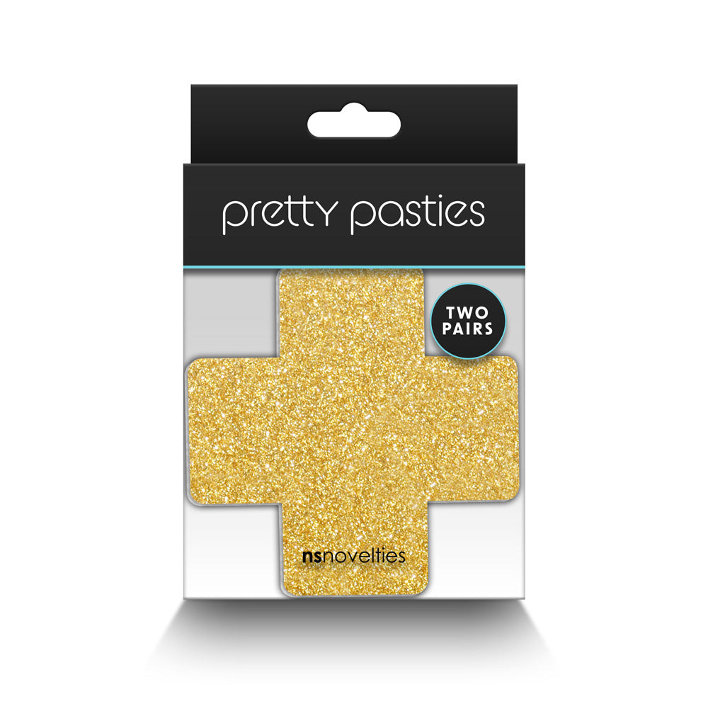 NS Novelties Pretty Pasties Cross 2 Pack - Black & Gold