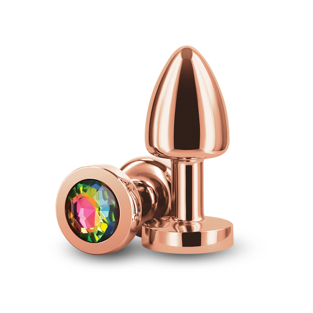 NS Novelties Rear Assets Rose Gold Petite Butt Plug - Rainbow
