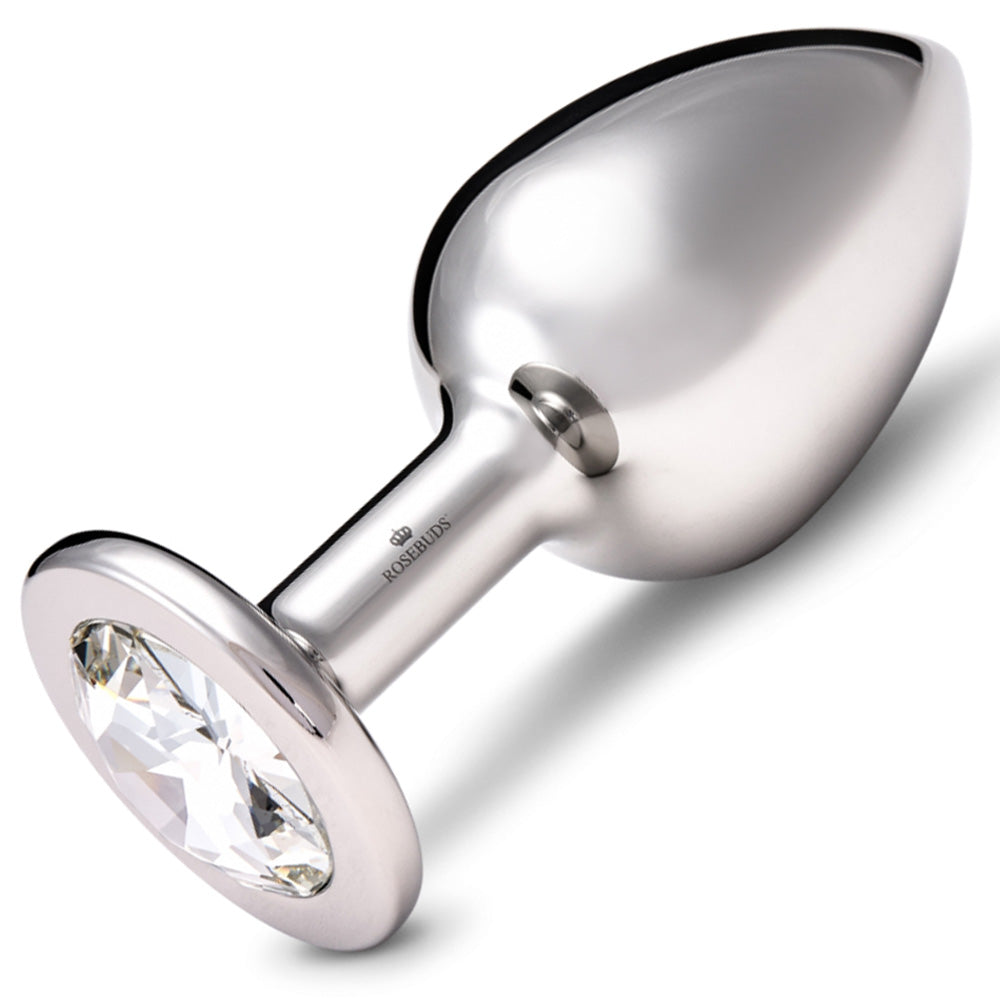 Rosebuds Stainless Steel Butt Plug XL | Clear