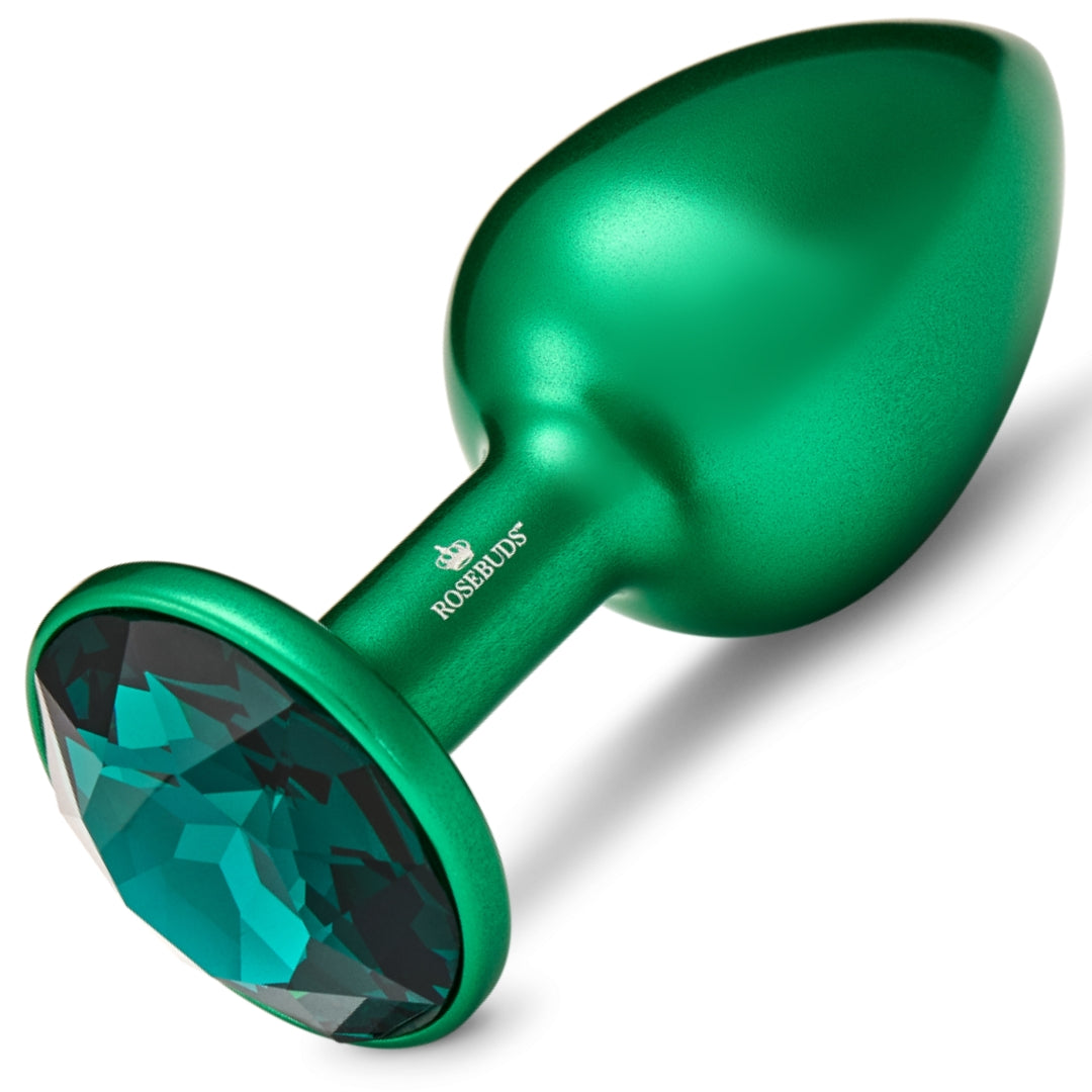 Rosebuds Aluminium Butt Plug Green Medium | European Crystal Pleasure Chest Rosebuds Aluminium Butt Plug Green Medium | European Crystal Pleasure Chest