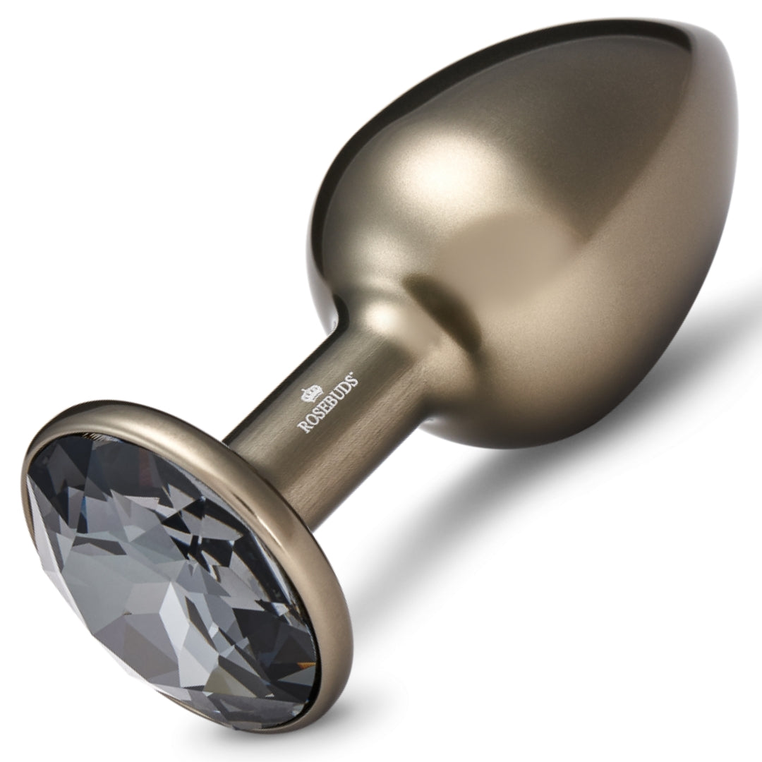 Rosebuds Aluminium Butt Plug Grey Medium | European Crystal Pleasure Chest Rosebuds Aluminium Butt Plug Grey Medium | European Crystal Pleasure Chest