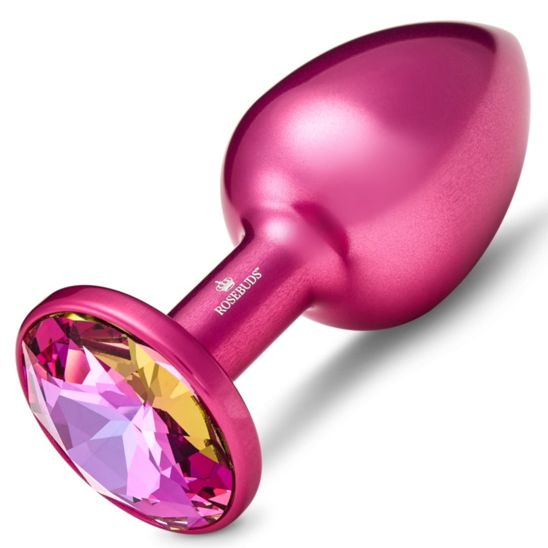 Rosebuds Aluminium Butt Plug Pink Medium | European Crystal Pleasure Chest Rosebuds Aluminium Butt Plug Pink Medium | European Crystal Pleasure Chest