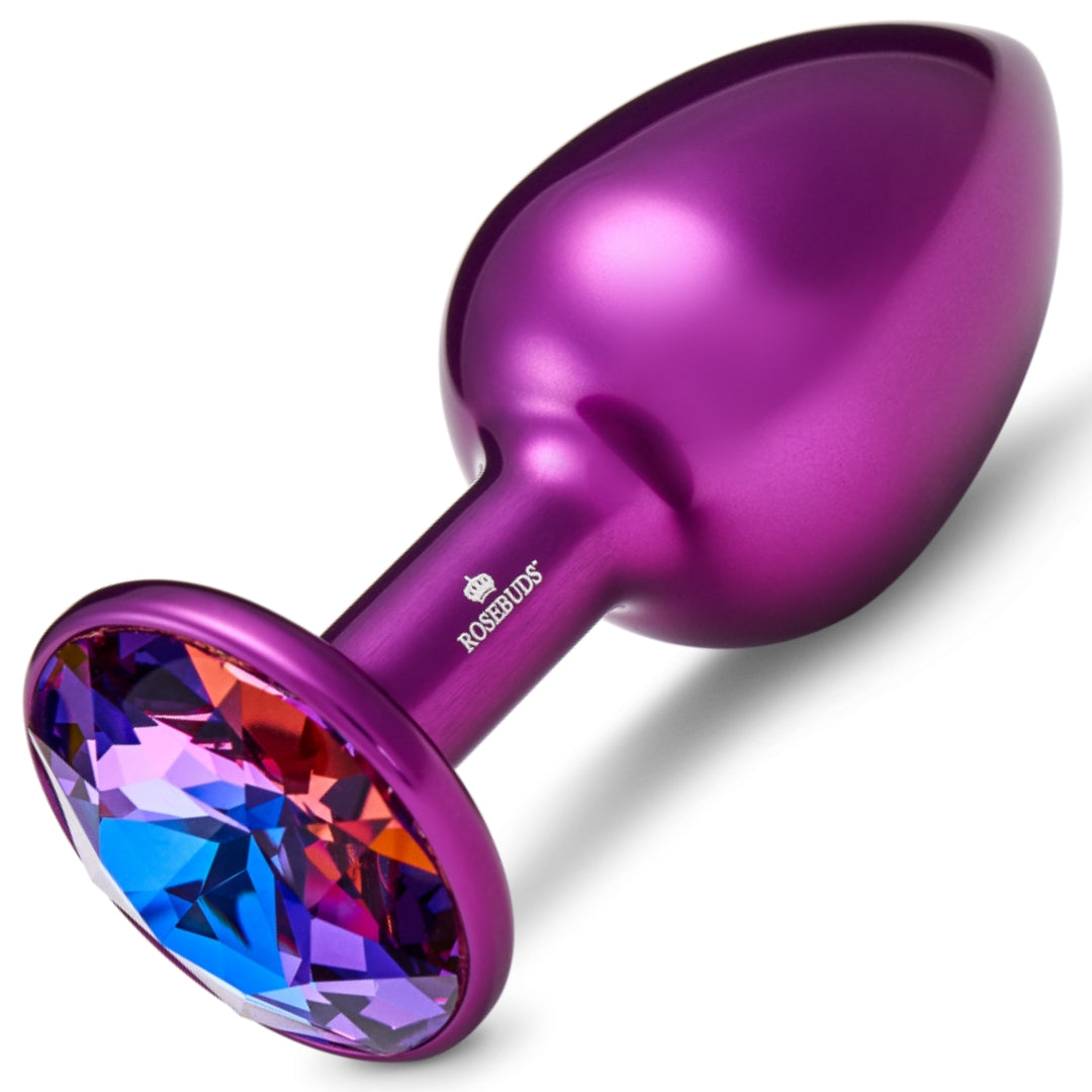 Rosebuds Aluminium Butt Plug Purple Medium | European Crystal Pleasure Chest Rosebuds Aluminium Butt Plug Purple Medium | European Crystal Pleasure Chest