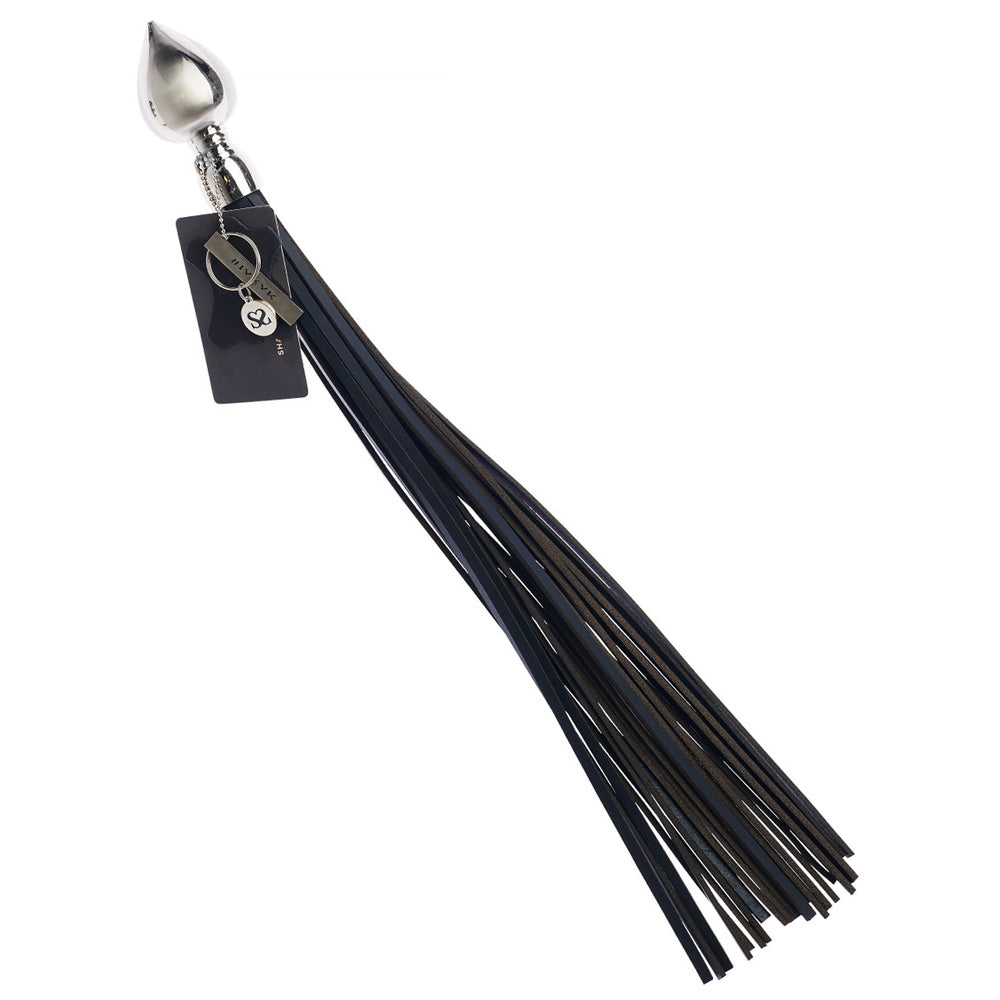 Share Satisfaction Bound X Textured Leather Flogger With Tapered Metal Handle