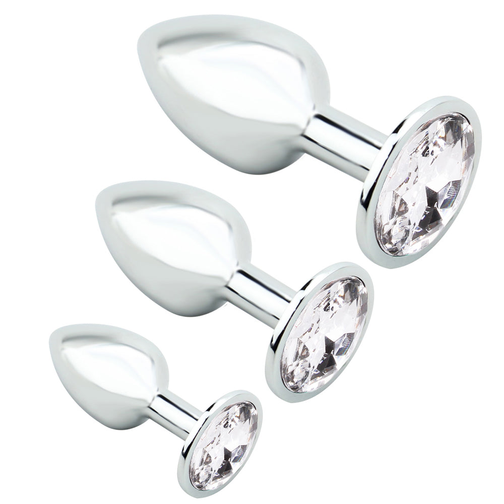 Winyi Stainless Steel Anal Plug Set | Crystal Clear  Pleasure Chest