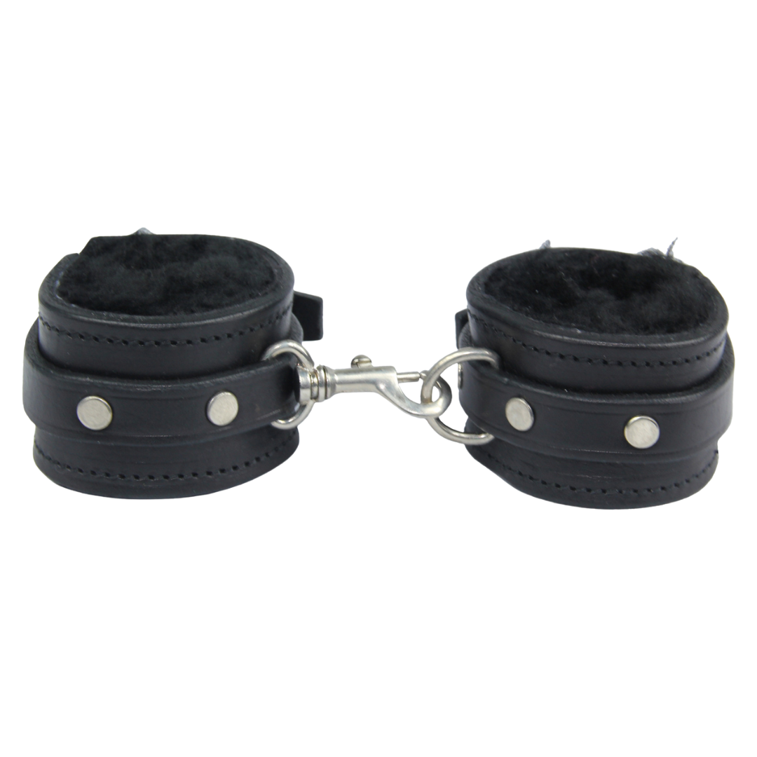 Love In Leather Australian Made Leather Sheepskin Lined Wrist Cuffs 007