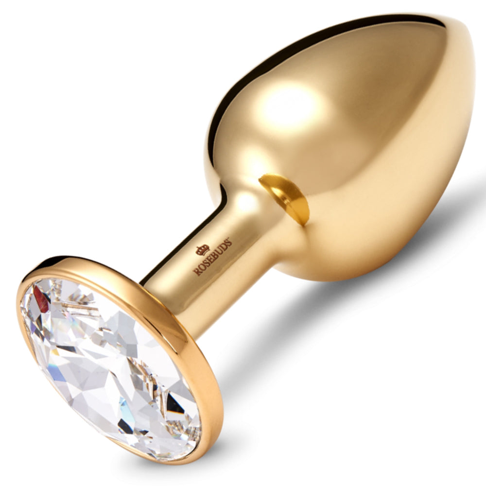 Rosebuds Stainless Steel Gold Butt Plug Medium | Clear Pleasure Chest Rosebuds Stainless Steel Gold Butt Plug Medium | Clear Pleasure Chest