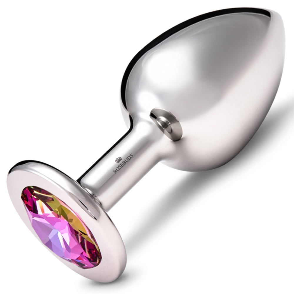 Rosebuds Stainless Steel Butt Plug XL | Fuchsia Pleasure Chest Rosebuds Stainless Steel Butt Plug XL | Fuchsia Pleasure Chest