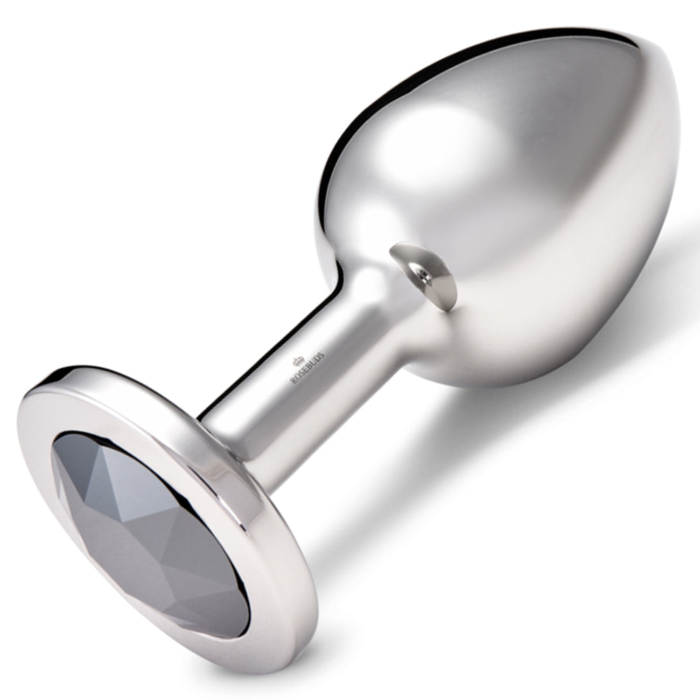 Rosebuds Stainless Steel Butt Plug XXL | Jet Black Pleasure Chest Rosebuds Stainless Steel Butt Plug XXL | Jet Black Pleasure Chest