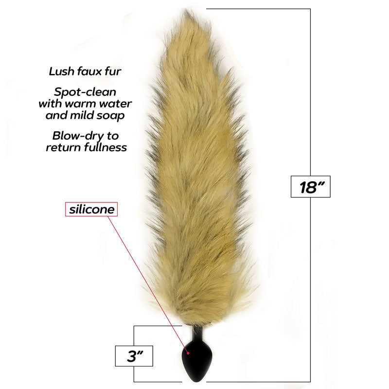 Icon Foxy Fox Tail Silicone Butt Plug - Ginger