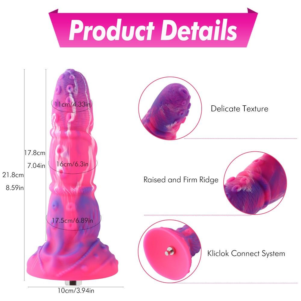 HiSmith Silicone Tentacle Dildo With KlicLok 8.6 Inch - Purple