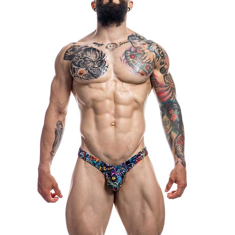 C4M Pouch Enhancing Men's Thong Provocative - Tattoo