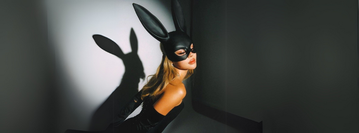 A women wearing bunny ears