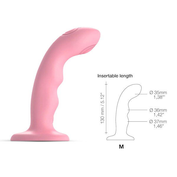 Strap On Me Tapping Dildo Wave Medium - Coral Pink