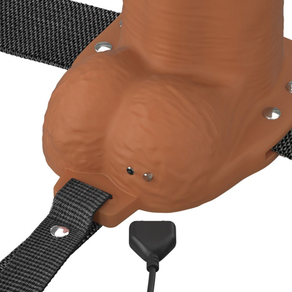 Pipedream Fantasy X-Tensions Elite Vibrating Hollow Silicone Strap-On 6 Inch