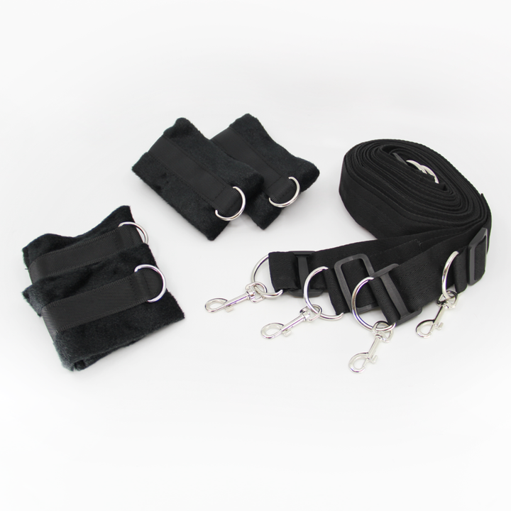 Love In Leather Under Bed Restraints