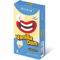 Olivia Vanilla Scent Natural Latex Dams 6 Pack