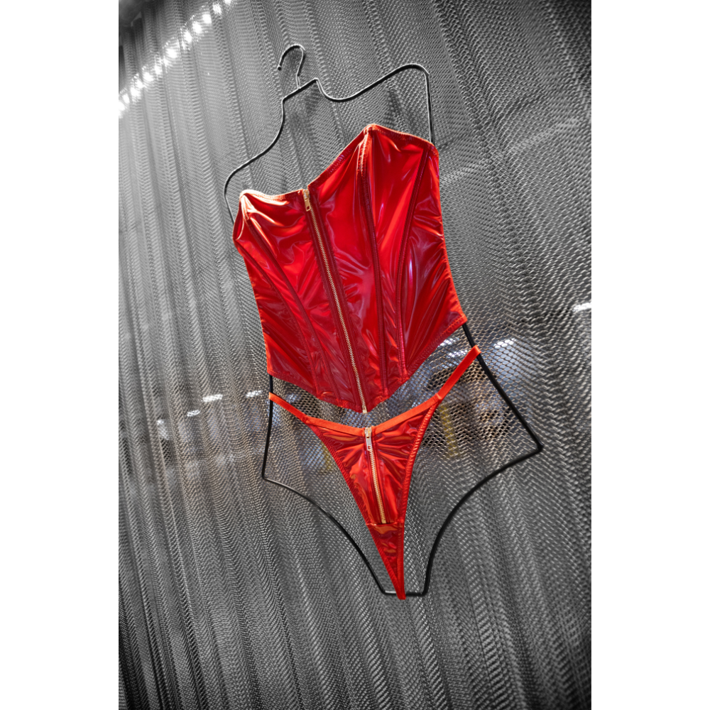 Oh La La Cheri Rider Boned Bustier - Red