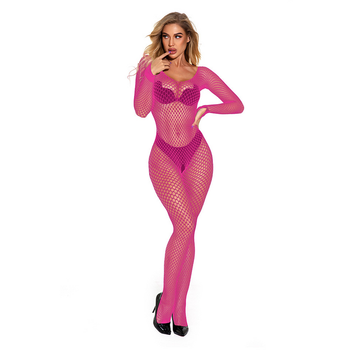 LA Fantasy Crotchless Fishnet Bodystocking H-2061B - Pink