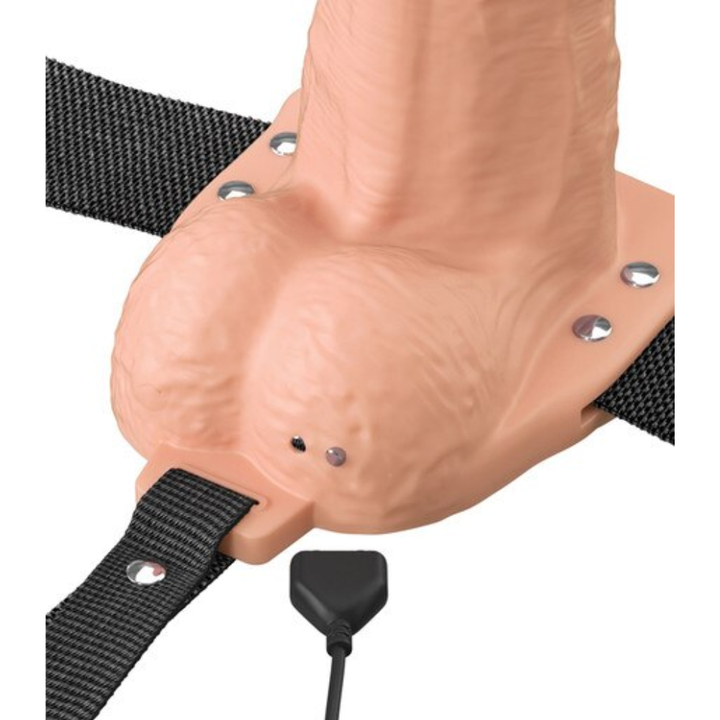 Pipedream Fantasy X-Tensions Elite Vibrating Hollow Silicone Strap-On 7 Inch