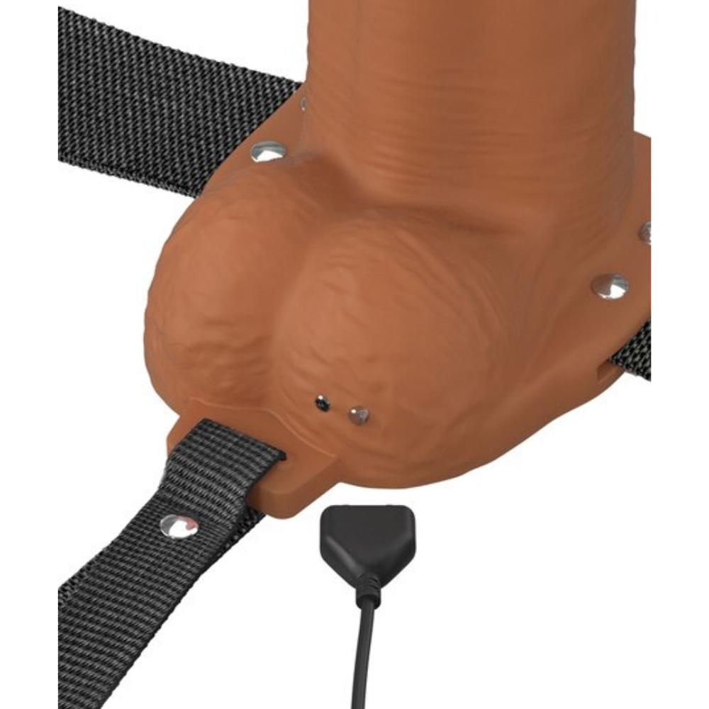 Pipedream Fantasy X-Tensions Elite Vibrating Hollow Silicone Strap-On 7 Inch