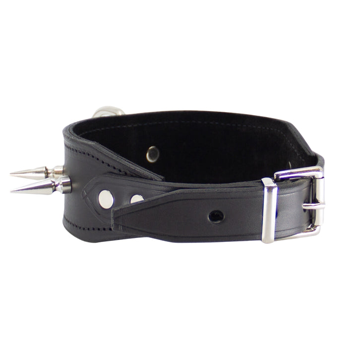 Love In Leather Australian Made Unlined D-Ring Small Spike Collar 005