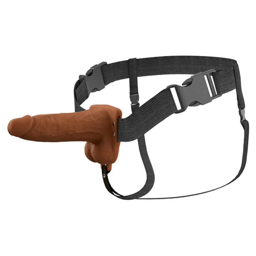 Pipedream Fantasy X-Tensions Elite Vibrating Hollow Silicone Strap-On 6 Inch
