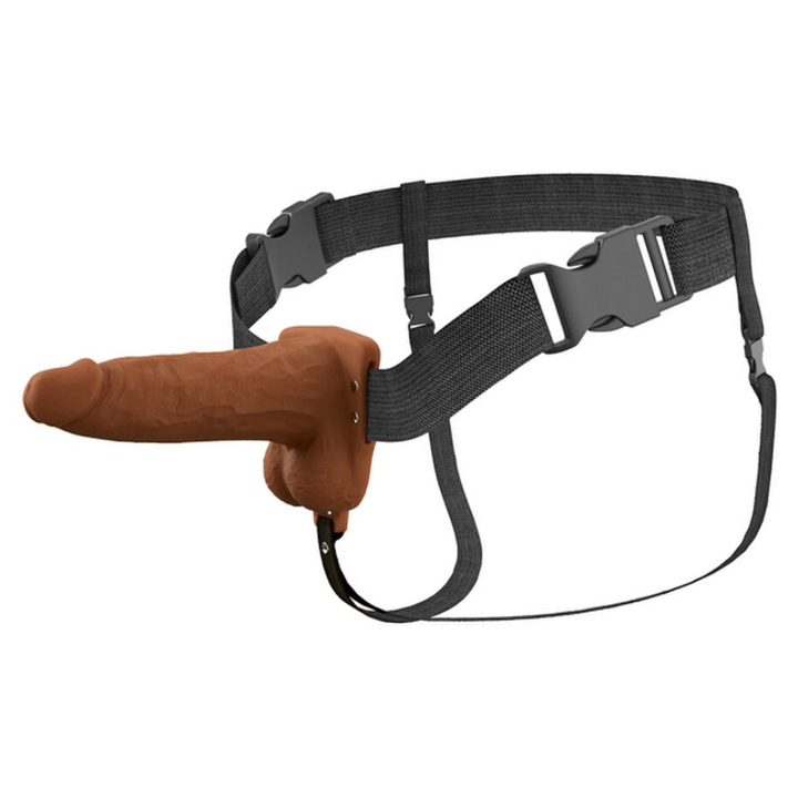 Pipedream Fantasy X-Tensions Elite Vibrating Hollow Silicone Strap-On 6 Inch