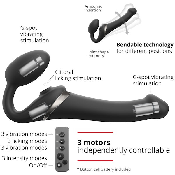 Strap On Me Strapless Multi Orgasm Black - Large