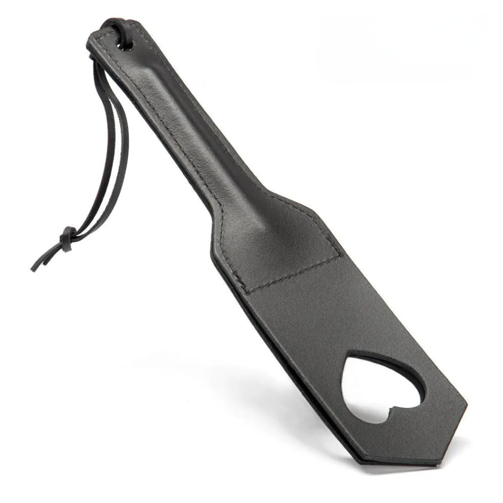 Black Label Leather Paddle With Heart