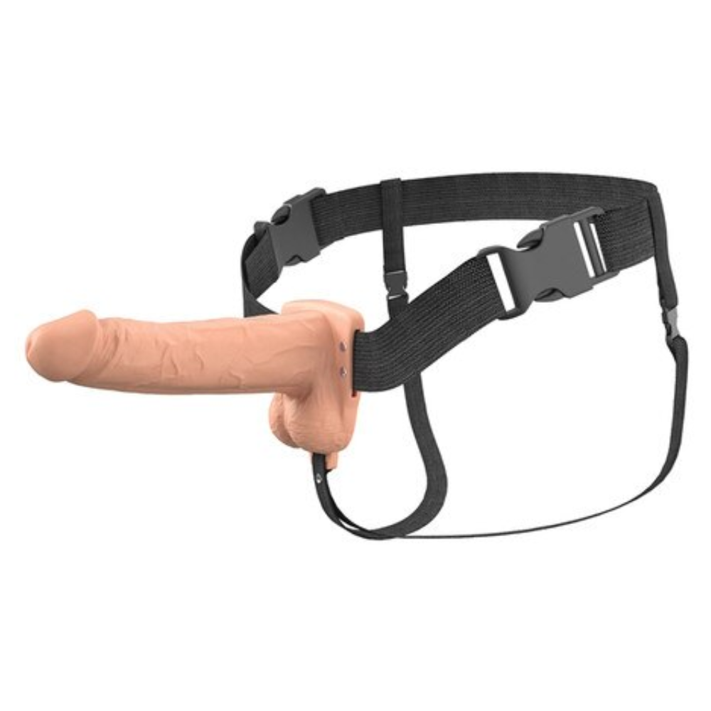 Pipedream Fantasy X-Tensions Elite Vibrating Hollow Silicone Strap-On 7 Inch