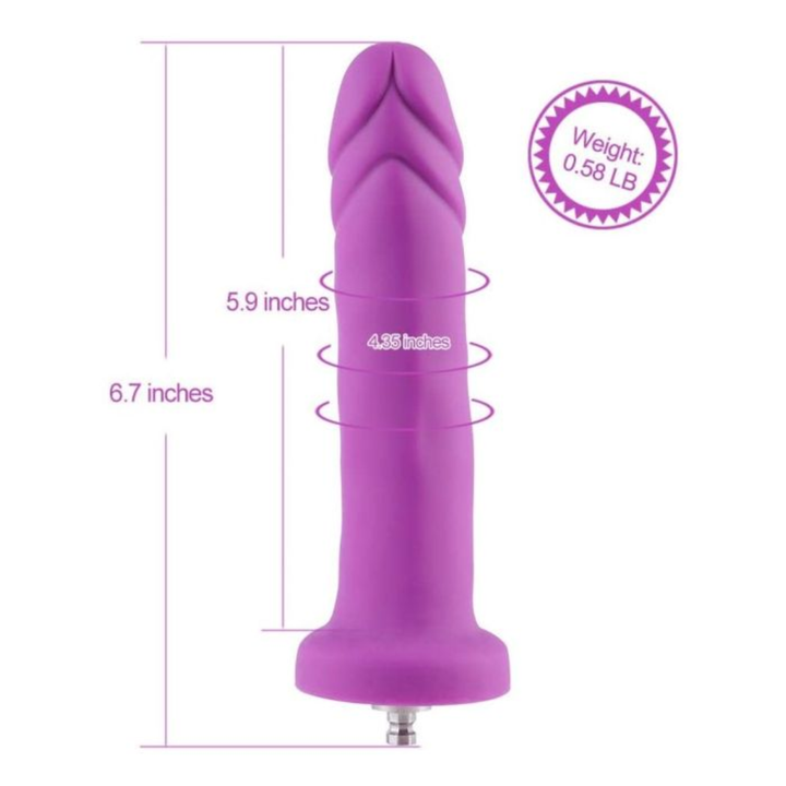 HiSmith - 6.7" Silicone Vibrating Purple Dildo (KlicLok)