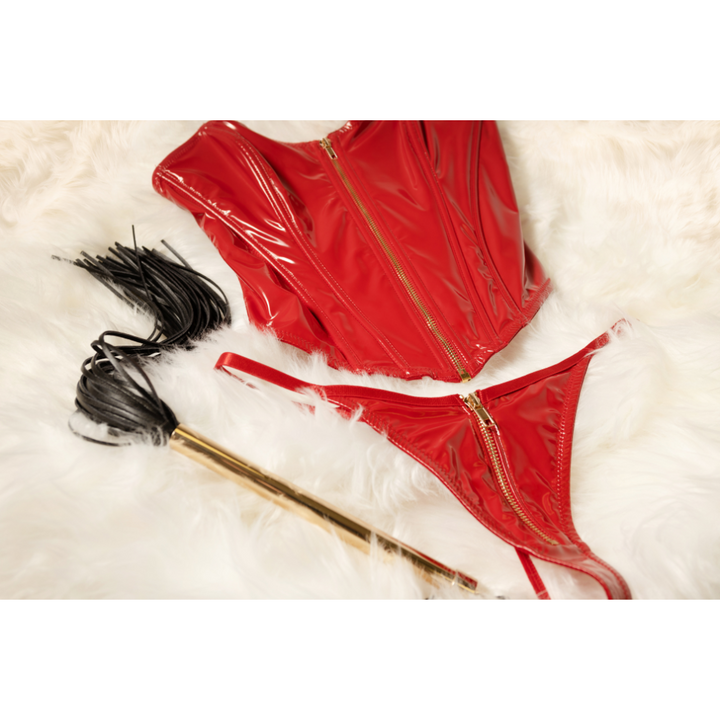 Oh La La Cheri Rider Boned Bustier - Red