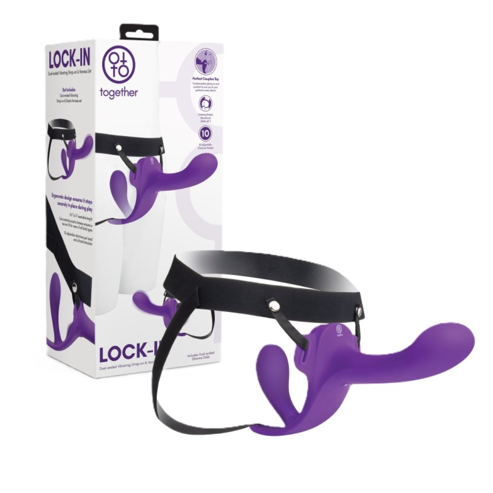 Together Lock In Dual Ended Vibrating Strap On Harness Set