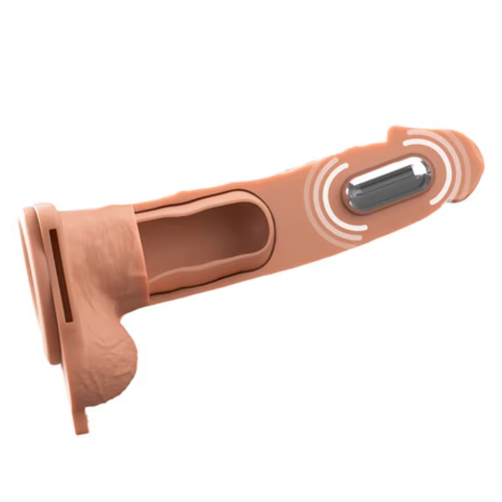 Pipedream Fantasy X-Tensions Elite Vibrating Hollow Silicone Strap-On 7 Inch