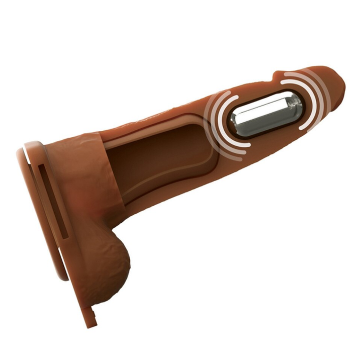 Pipedream Fantasy X-Tensions Elite Vibrating Hollow Silicone Strap-On 6 Inch