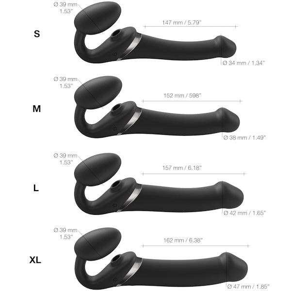 Strap On Me Strapless Multi Orgasm Black - Large