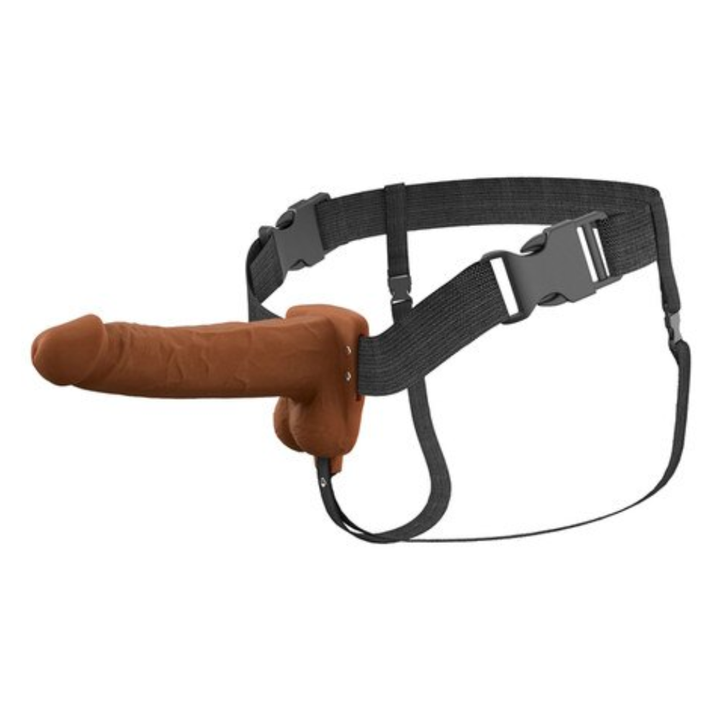 Pipedream Fantasy X-Tensions Elite Vibrating Hollow Silicone Strap-On 7 Inch