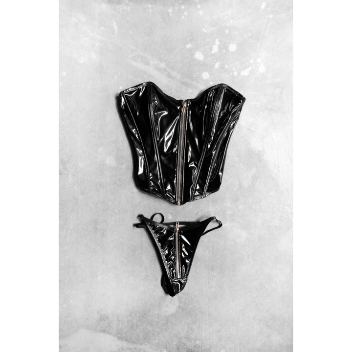 Oh La La Cheri Rider Boned Bustier - Black