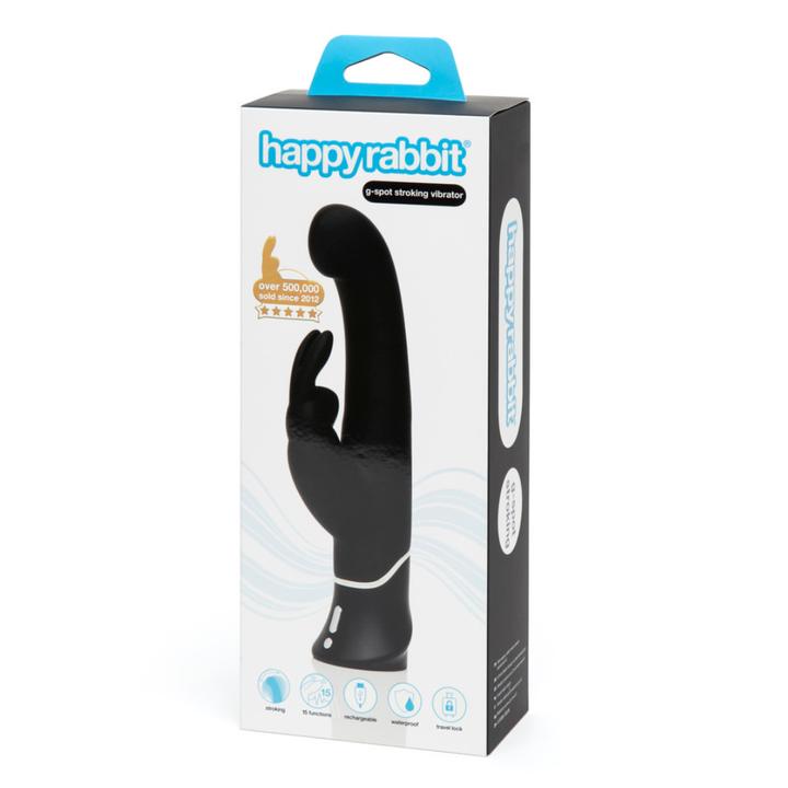 Happy Rabbit G-Spot Stroker Rechargeable Rabbit Vibrator - Black