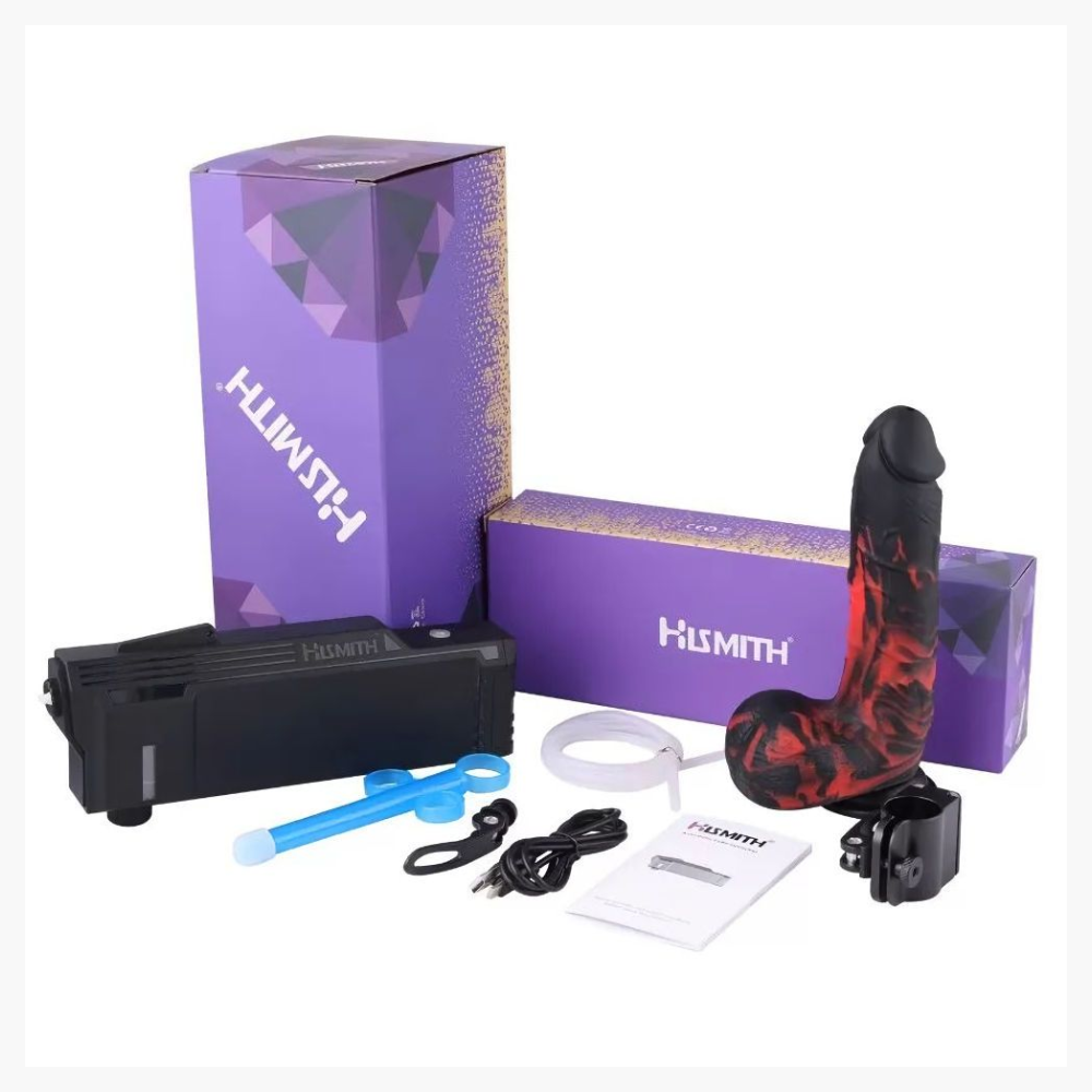 HiSmith - Pneumatic Auto Lube Launcher with 8.3" Silicone Squirting Dildo (KlicLoc)