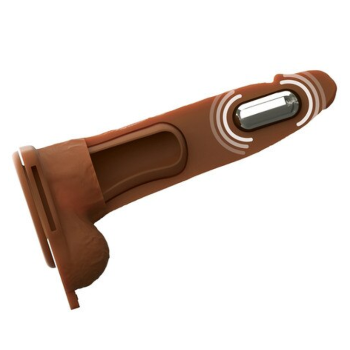 Pipedream Fantasy X-Tensions Elite Vibrating Hollow Silicone Strap-On 7 Inch