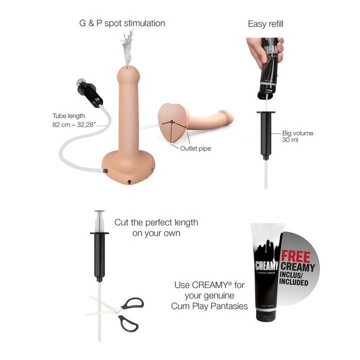 Strap On Me Semi Realistic Cum Dildo Small - Flesh