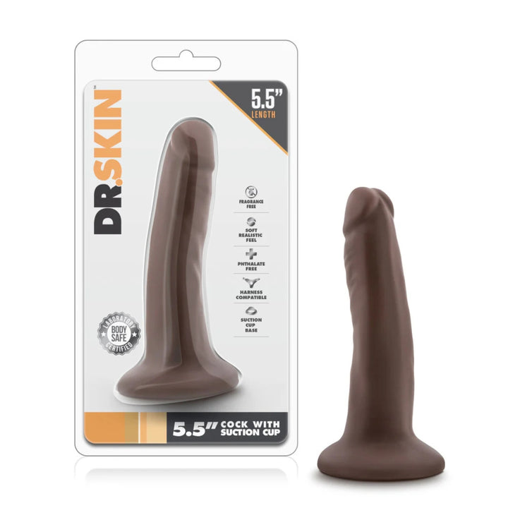 Blush Dr Skin 5.5 Inch Cock With Suction Cup - Chocolate